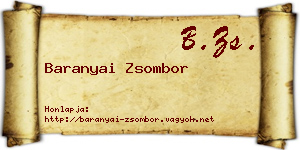 Baranyai Zsombor névjegykártya
